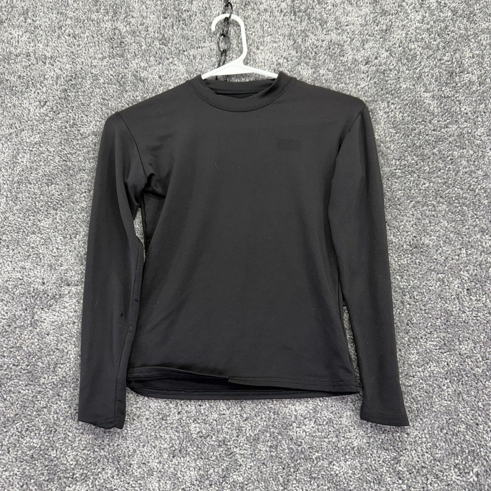Champion Shirt Kids Medium Black Long Sleeve Athletic Stretch Tee Tagless